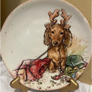 Southern Living Lunch Plate Dachshund Series Christmas Holiday Dasher